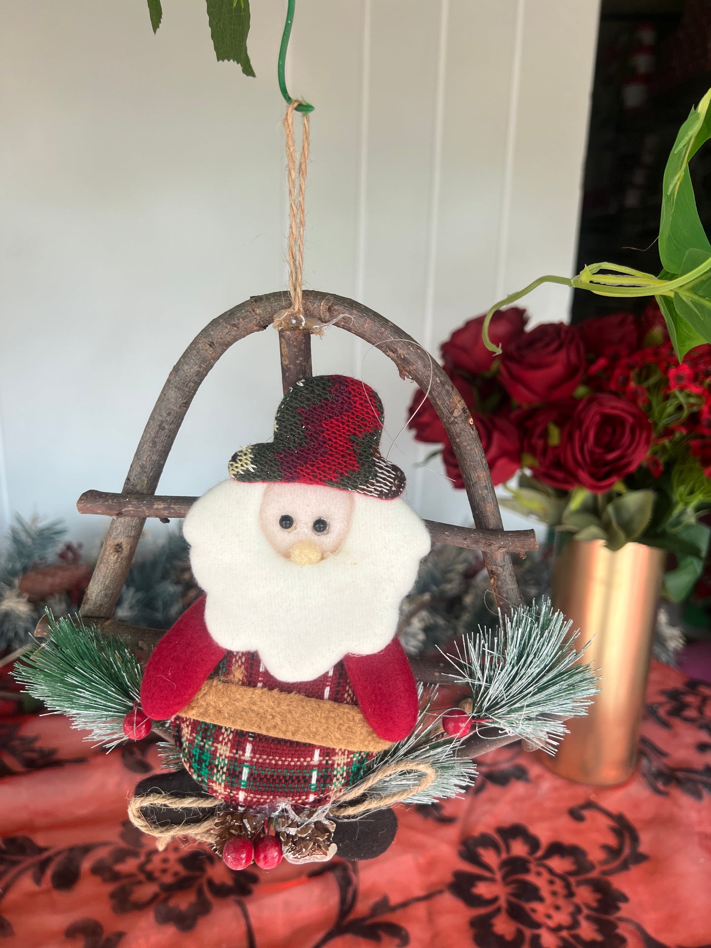 Door Hanger, Old Wood Santa