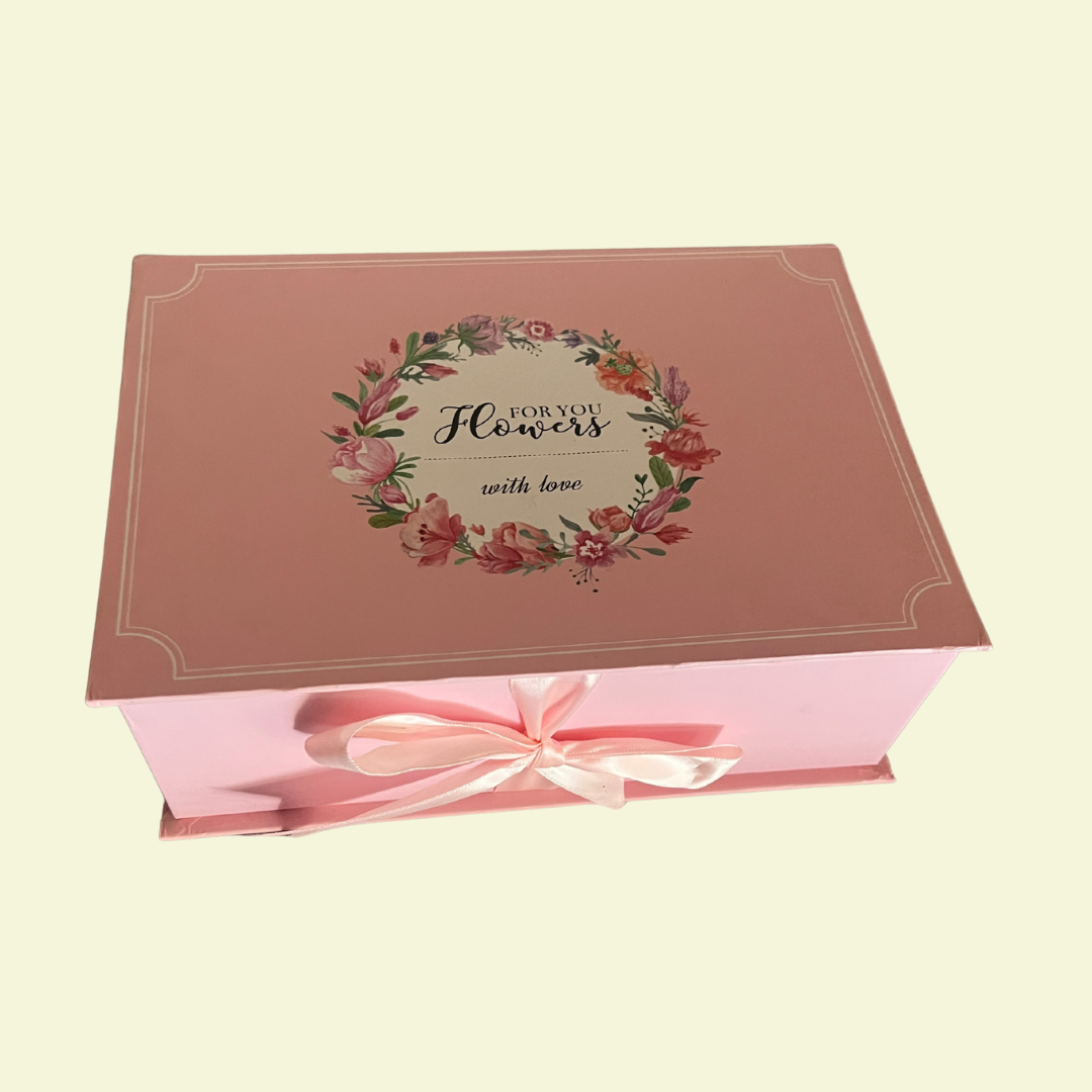 “For You Flowers” Pink Floral Gift Box – With Love