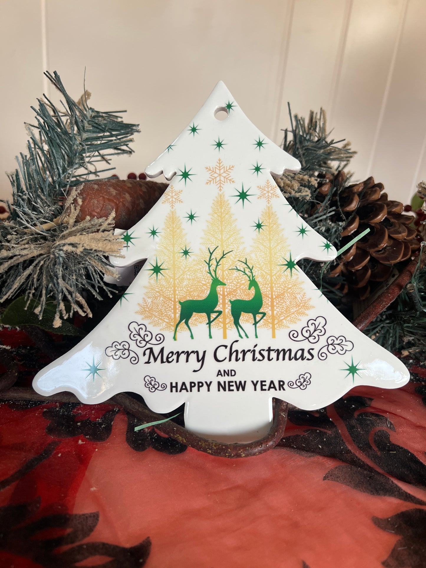 Tree Tile, Merry Christmas White